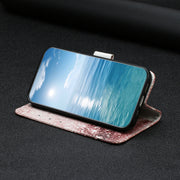 For Samsung Galaxy S25+ 5G Colored Drawing Marble Pattern Leather Phone Case(Rose Gold)