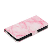 For Samsung Galaxy S25+ 5G Colored Drawing Marble Pattern Leather Phone Case(Pink Marble)