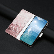 For Samsung Galaxy S25 Ultra 5G Colored Drawing Marble Pattern Leather Phone Case(Rose Gold)