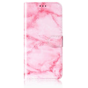 For Samsung Galaxy S25 Ultra 5G Colored Drawing Marble Pattern Leather Phone Case(Pink Marble)