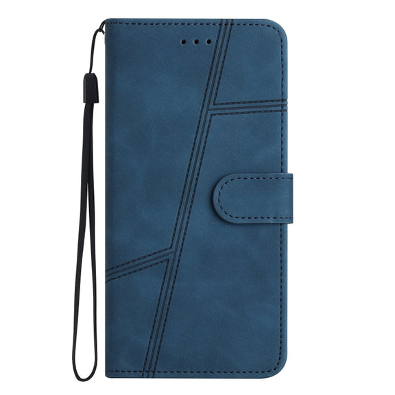 For Samsung Galaxy S25 5G Skin-feel Stitching Leather Phone Case(Blue)
