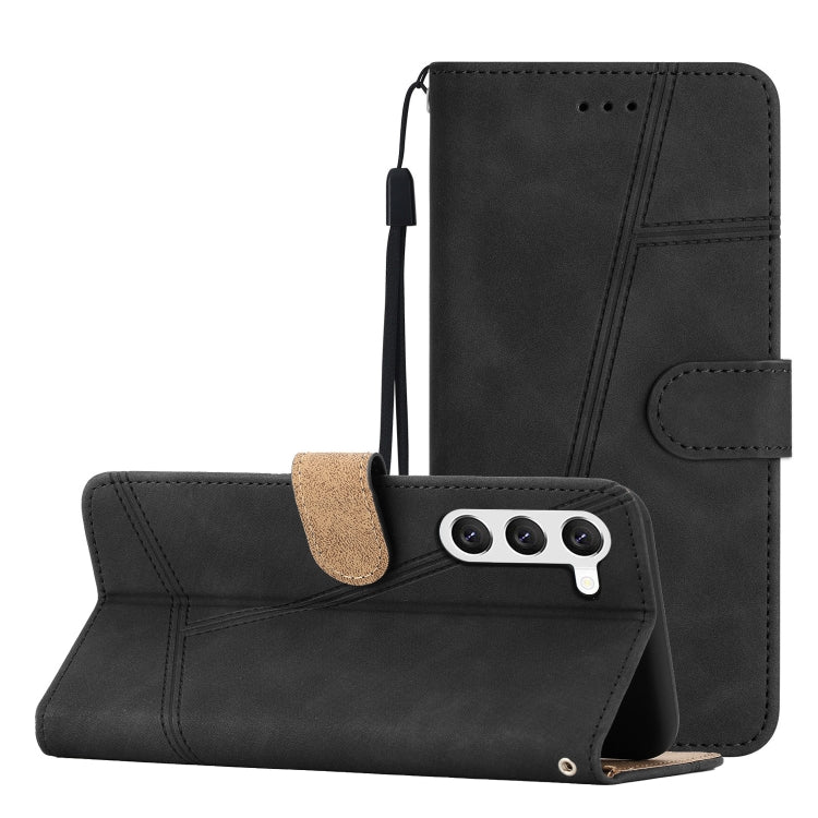 For Samsung Galaxy S25+ 5G Skin-feel Stitching Leather Phone Case(Black)