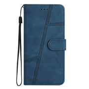 For Samsung Galaxy S25+ 5G Skin-feel Stitching Leather Phone Case(Blue)