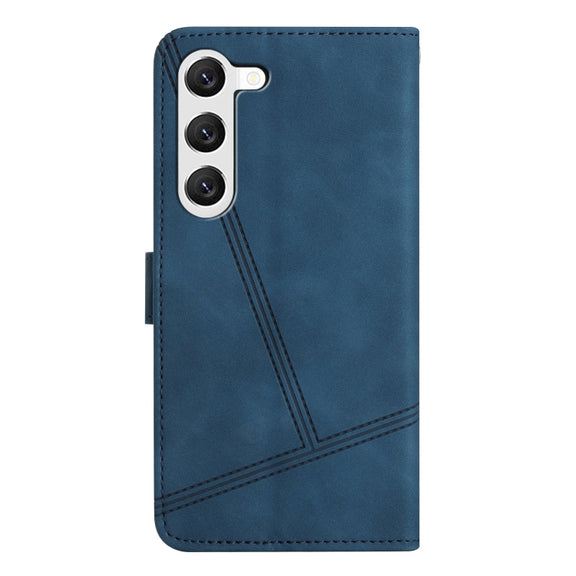 For Samsung Galaxy S25+ 5G Skin-feel Stitching Leather Phone Case(Blue)