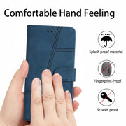 For Samsung Galaxy S25+ 5G Skin-feel Stitching Leather Phone Case(Blue)