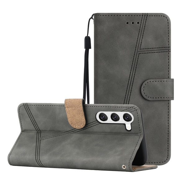 For Samsung Galaxy S25+ 5G Skin-feel Stitching Leather Phone Case(Grey)