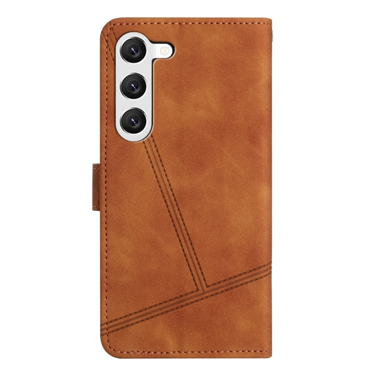 For Samsung Galaxy S25+ 5G Skin-feel Stitching Leather Phone Case(Brown)