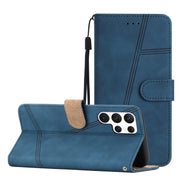 For Samsung Galaxy S25 Ultra 5G Skin-feel Stitching Leather Phone Case(Blue)