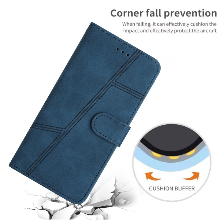 For Samsung Galaxy S25 Ultra 5G Skin-feel Stitching Leather Phone Case(Blue)