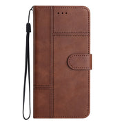 For Samsung Galaxy S25+ 5G Cowhide Texture Stitching Leather Phone Case(Coffee)
