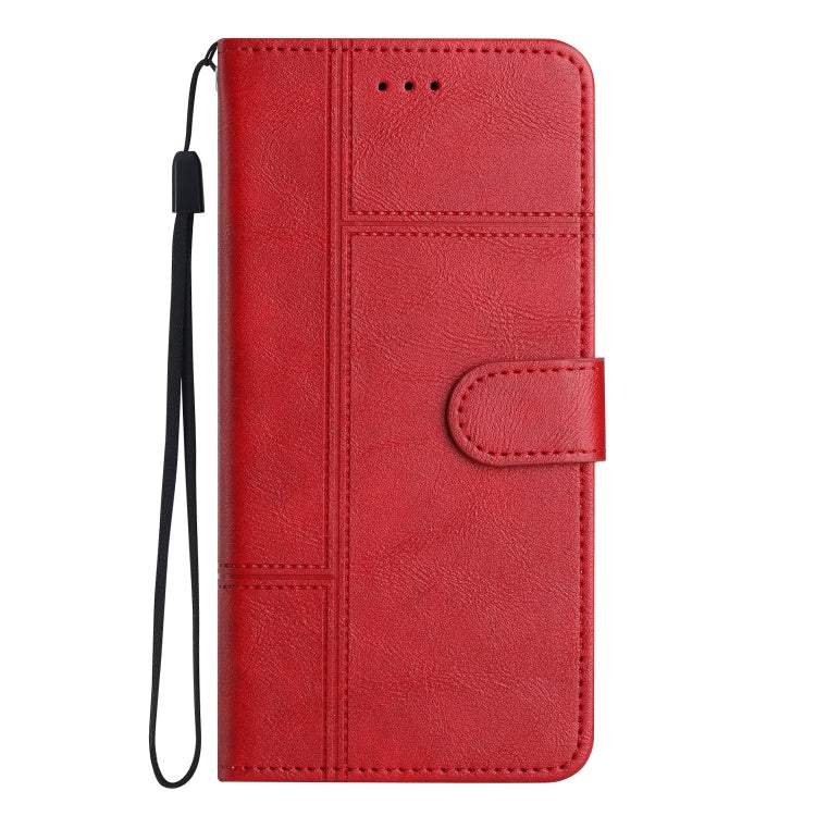For Samsung Galaxy S25+ 5G Cowhide Texture Stitching Leather Phone Case(Red)