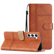For Samsung Galaxy S25+ 5G Cowhide Texture Stitching Leather Phone Case(Brown) - Galaxy S25+ 5G Cases by PMC Jewellery | Online Shopping South Africa | PMC Jewellery | Buy Now Pay Later Mobicred