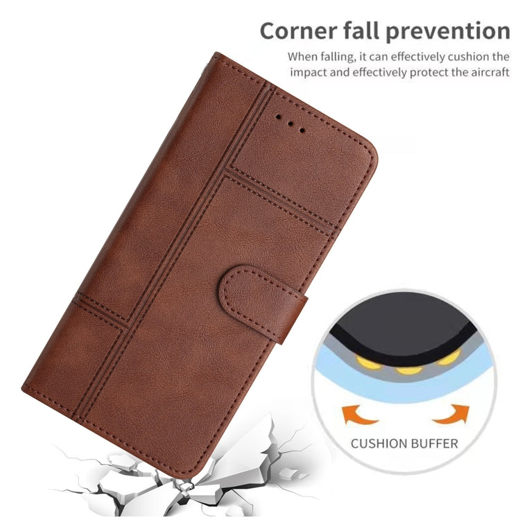 For Samsung Galaxy S25 Ultra 5G Cowhide Texture Stitching Leather Phone Case(Coffee)
