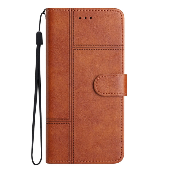 For Samsung Galaxy S25 Ultra 5G Cowhide Texture Stitching Leather Phone Case(Brown)