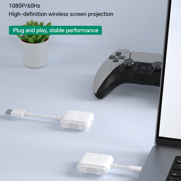 G128 1080P 60Hz Wireless HD Screen Projector Transmitter and Receiver Kit(White)