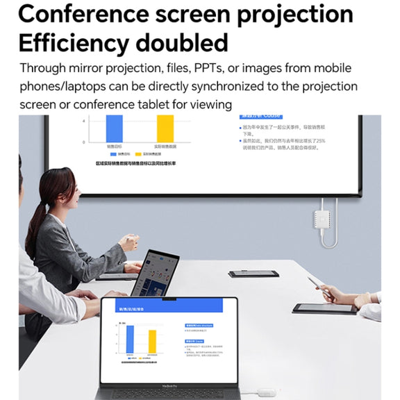 G128 1080P 60Hz Wireless HD Screen Projector Transmitter and Receiver Kit(White)