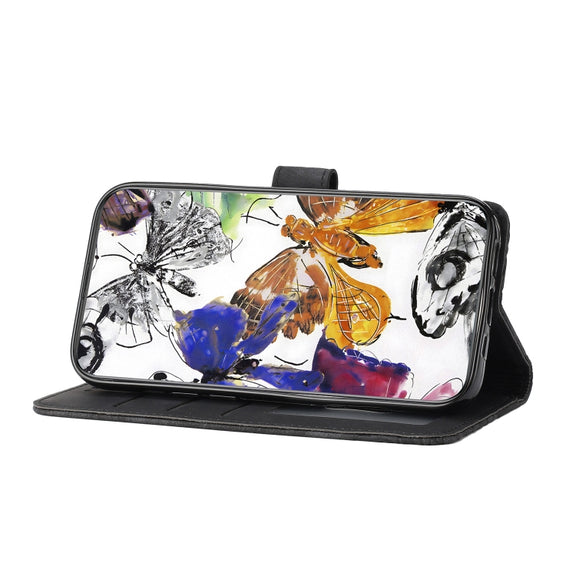 For Samsung Galaxy S25 5G Skin-feel Embossed Butterfly Leather Phone Case(Black)