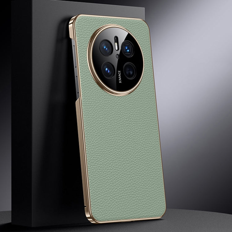 For Huawei Mate 70 Genuine Leather PC Phone Case(Green)