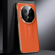 For Huawei Mate 70 RS Ultimate Genuine Leather PC Phone Case(Orange)