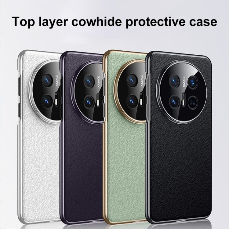 For Huawei Mate 70 Pro / 70 Pro+ Genuine Leather PC Phone Case(Green)