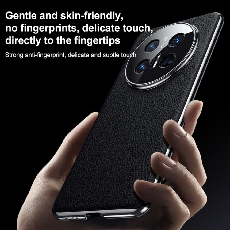 For Huawei Mate 70 Pro / 70 Pro+ Genuine Leather PC Phone Case(White)