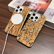For iPhone 16 Plus Denior A18 WoodenPaint MagSafe Phone Case(Tree Pattern)