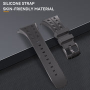 For Apple Watch Series 10 46mm RedPepper Armor Metal Case Integrated Silicone Watch Band(Black)
