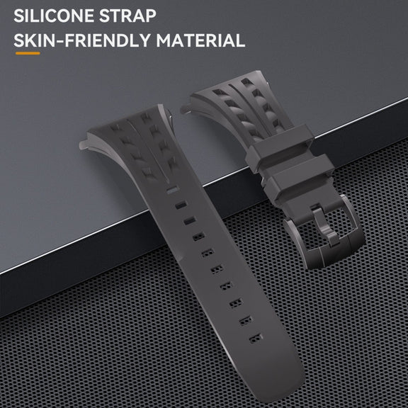 For Apple Watch Series 10 46mm RedPepper Armor Metal Case Integrated Silicone Watch Band(Black)