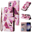 For Samsung Galaxy S25 5G Marble Bronzing Stitching Leather Phone Case(Purple) - Galaxy S25 5G Cases by PMC Jewellery | Online Shopping South Africa | PMC Jewellery | Buy Now Pay Later Mobicred
