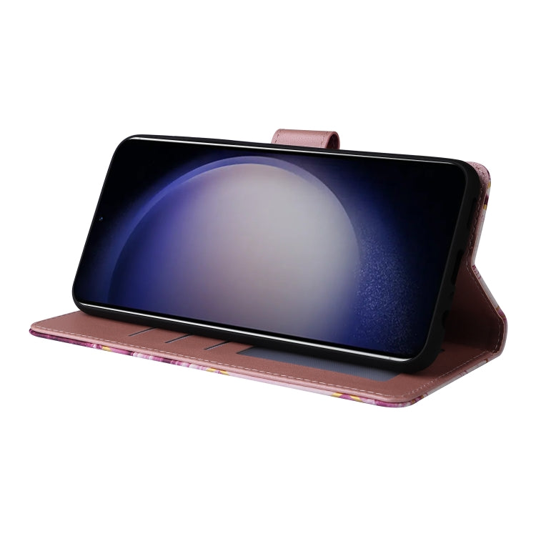 For Samsung Galaxy S25 5G Marble Bronzing Stitching Leather Phone Case(Purple)