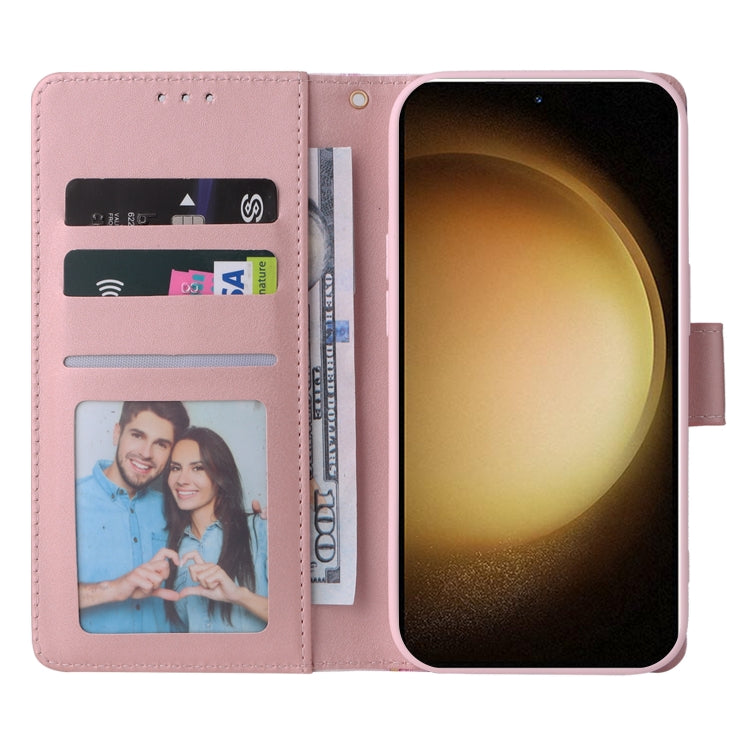 For Samsung Galaxy S25+ 5G Marble Bronzing Stitching Leather Phone Case(Rose Gold)