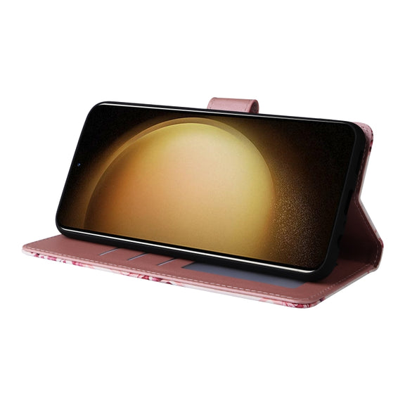 For Samsung Galaxy S25+ 5G Marble Bronzing Stitching Leather Phone Case(Rose Gold)