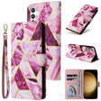 For Samsung Galaxy S25+ 5G Marble Bronzing Stitching Leather Phone Case(Purple) - Galaxy S25+ 5G Cases by PMC Jewellery | Online Shopping South Africa | PMC Jewellery | Buy Now Pay Later Mobicred