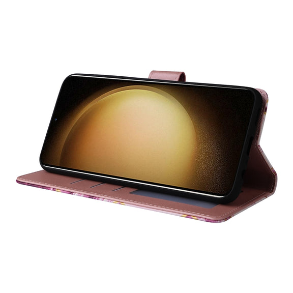 For Samsung Galaxy S25+ 5G Marble Bronzing Stitching Leather Phone Case(Purple)