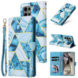 For Samsung Galaxy S25 Ultra 5G Marble Bronzing Stitching Leather Phone Case(Blue) - Galaxy S25 Ultra 5G Cases by PMC Jewellery | Online Shopping South Africa | PMC Jewellery | Buy Now Pay Later Mobicred