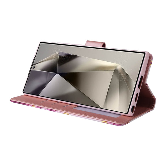 For Samsung Galaxy S25 Ultra 5G Marble Bronzing Stitching Leather Phone Case(Purple)