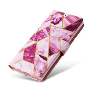 For Samsung Galaxy S25 Ultra 5G Marble Bronzing Stitching Leather Phone Case(Purple)
