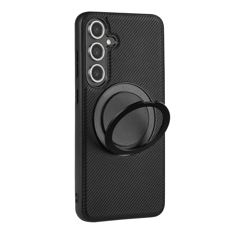 For Samsung Galaxy S25 5G ViLi TCY Series Kevlar Leather Texture Rotating Holder Phone Case(Black)