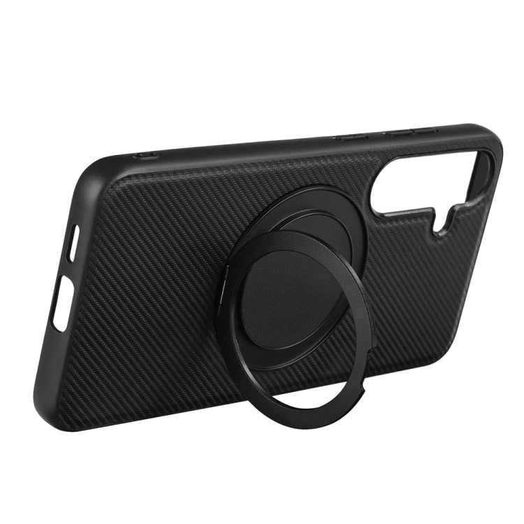 For Samsung Galaxy S25+ 5G ViLi TCY Series Kevlar Leather Texture Rotating Holder Phone Case(Black)
