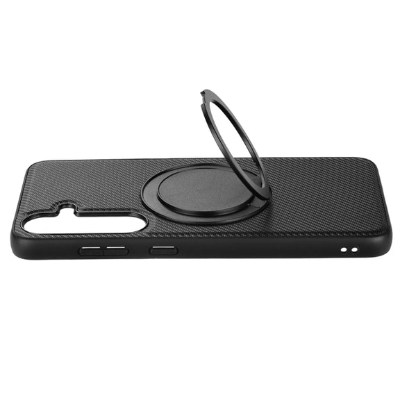 For Samsung Galaxy S25+ 5G ViLi TCY Series Kevlar Leather Texture Rotating Holder Phone Case(Black)