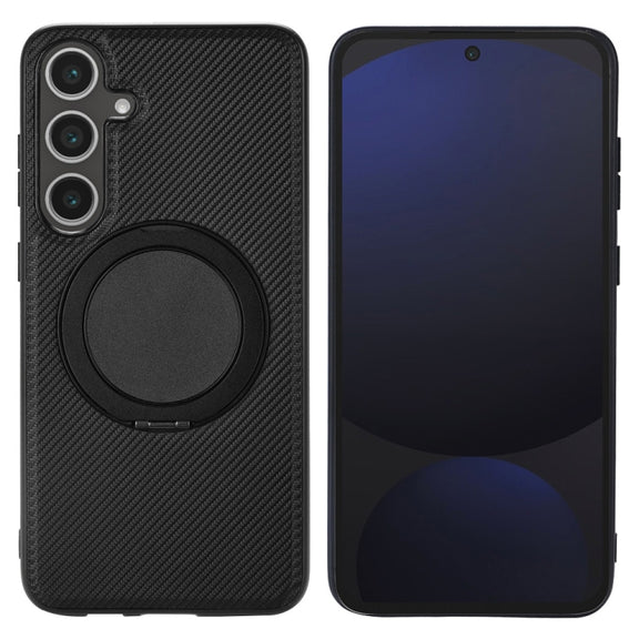 For Samsung Galaxy S25+ 5G ViLi TCY Series Kevlar Leather Texture Rotating Holder Phone Case(Black)