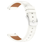 18mm Square Leather Silver Buckle Watch Band(White)