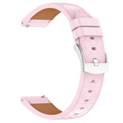 18mm Square Leather Silver Buckle Watch Band(Pink)