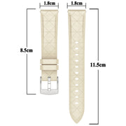 18mm Square Leather Silver Buckle Watch Band(Black)