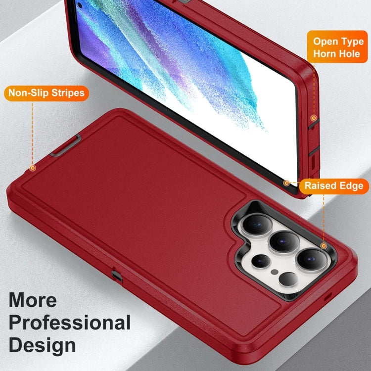 For Samsung Galaxy S25 Ultra 5G Life Water-resistant Rugged Phone Case(Red + Black)