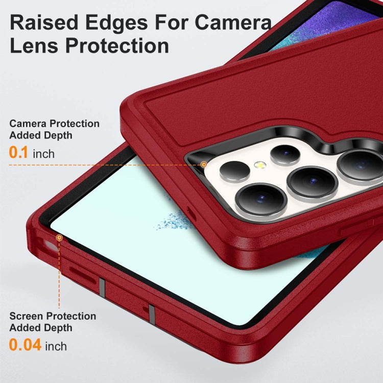 For Samsung Galaxy S25 Ultra 5G Life Water-resistant Rugged Phone Case(Red + Black)