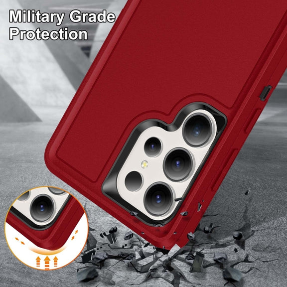 For Samsung Galaxy S25 Ultra 5G Life Water-resistant Rugged Phone Case(Red + Black)