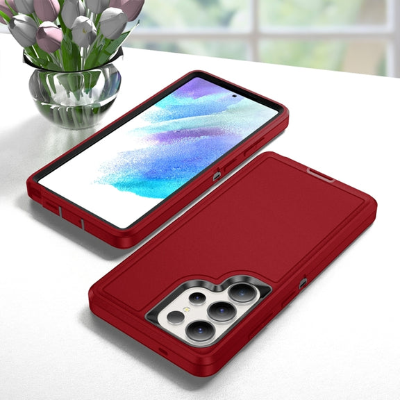 For Samsung Galaxy S25 Ultra 5G Life Water-resistant Rugged Phone Case(Red + Black)