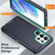 For Samsung Galaxy S25 Ultra 5G Life Water-resistant Rugged Phone Case(Dark Blue + Light Blue)
