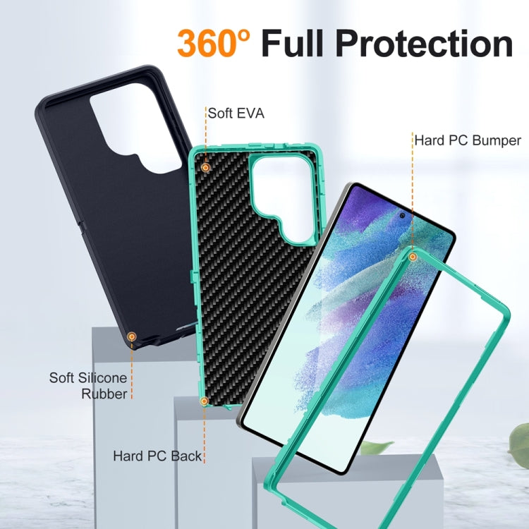 For Samsung Galaxy S25 Ultra 5G Life Water-resistant Rugged Phone Case(Dark Blue + Light Blue)
